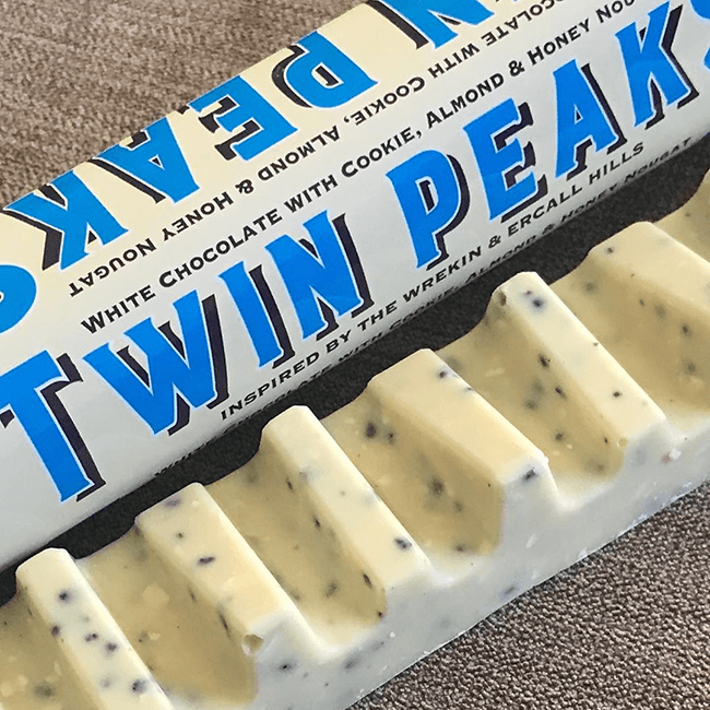 Twin peaks white chocolate with cookie almond & honey nougat Twin peaks white chocolate with cookie almond & honey nougat